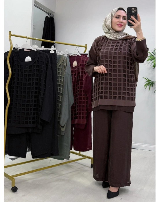 Lazer Kesim Tasarım Takım Kahverengi