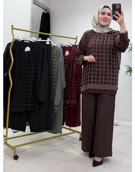 Lazer Kesim Tasarım Takım Kahverengi