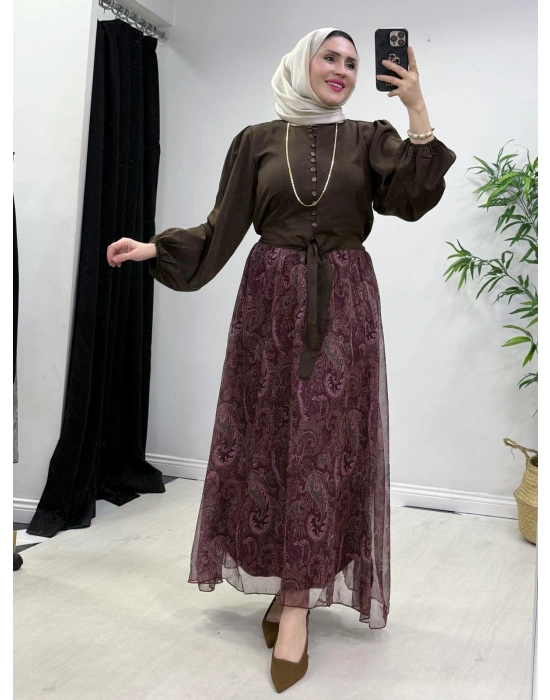 Etekli Takım Bordo