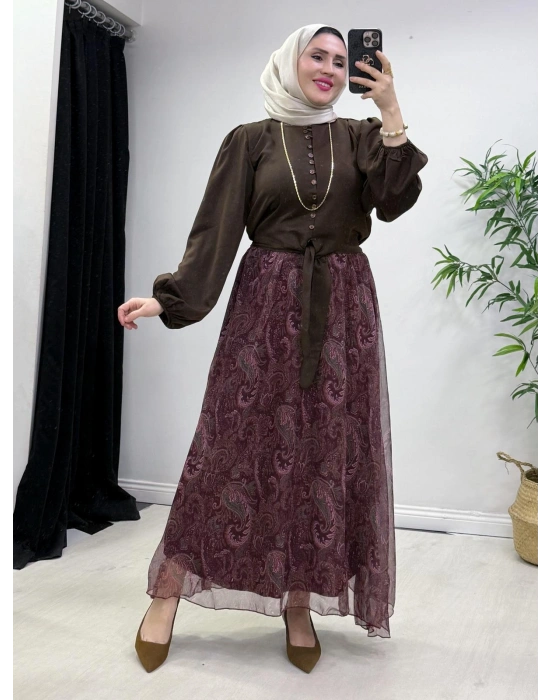 Etekli Takım Bordo