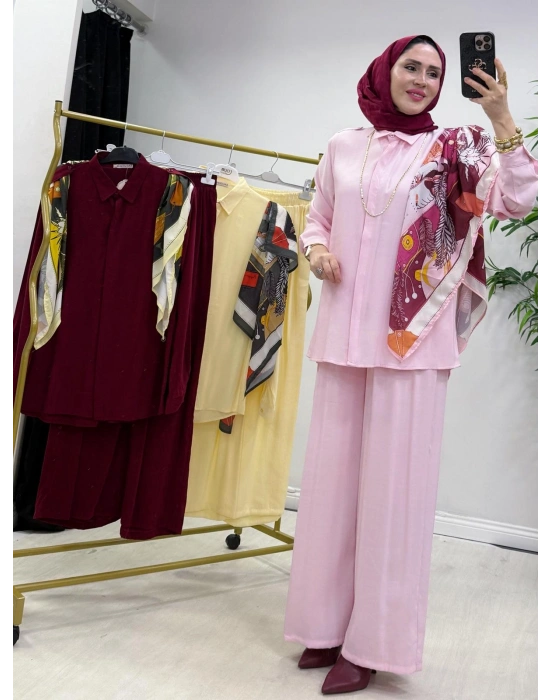 Fular Hediyeli Takım Pembe