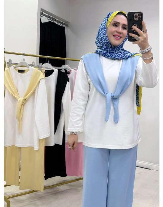 Bağlamalı Takım Bebe Mavi