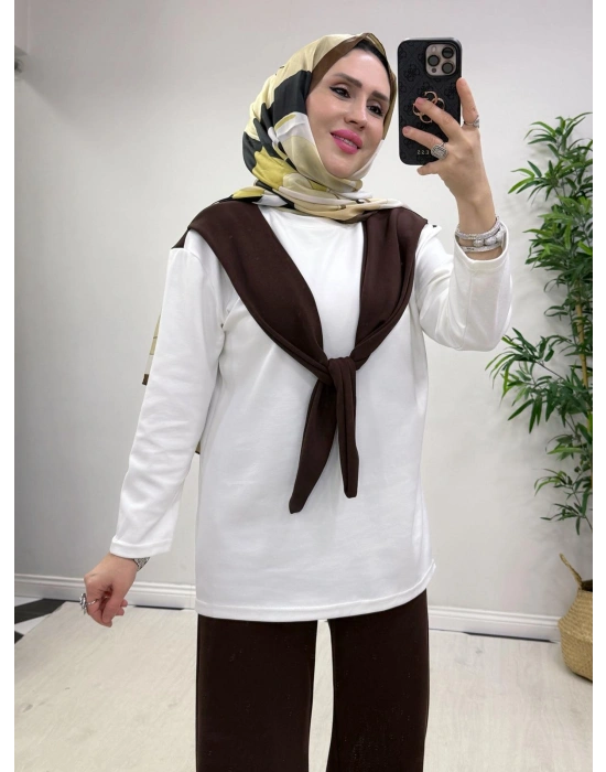 Bağlamalı Takım Kahverengi