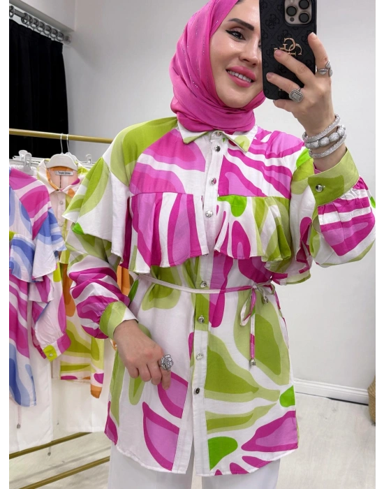 Hatice Bicer Bahar Takım Yeşil Fuşya