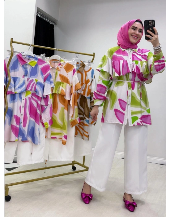 Hatice Bicer Bahar Takım Yeşil Fuşya
