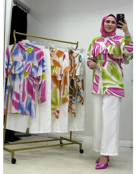 Hatice Bicer Bahar Takım Yeşil Fuşya