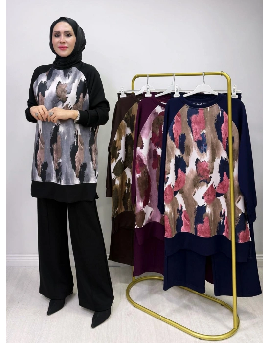 Batik Baskı Takım Siyah