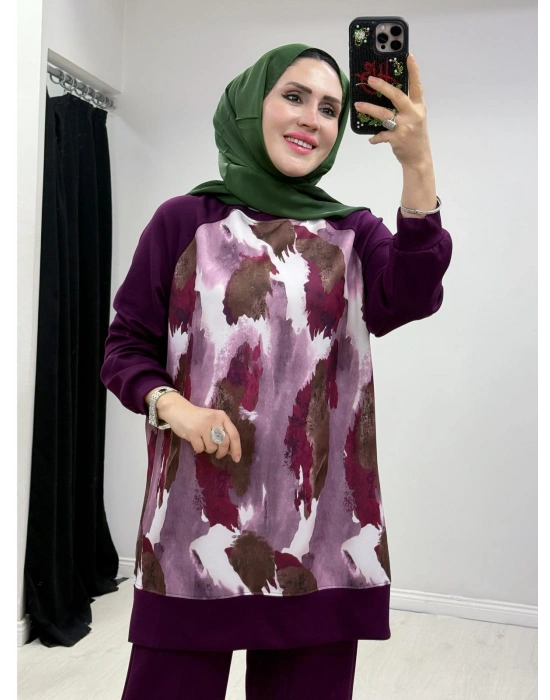 Batik Baskı Takım Mürdüm