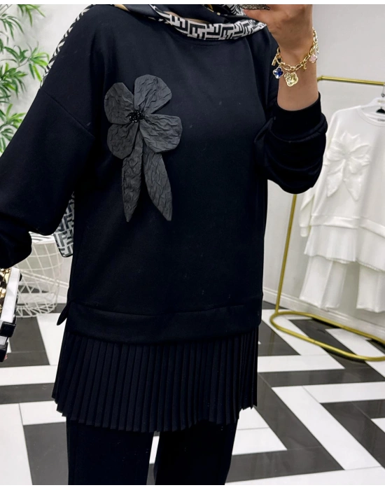 Broş Detaylı Takım Siyah