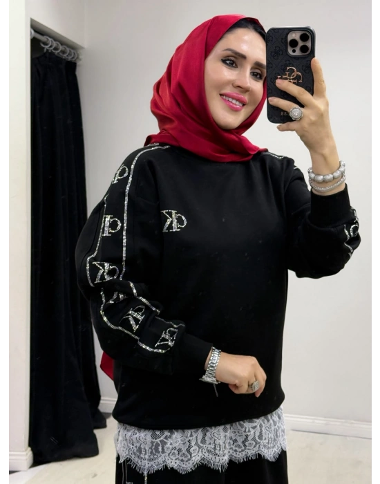 CK Spor Taşlı Takım Siyah