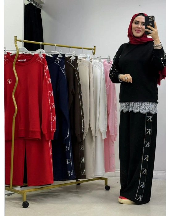 CK Spor Taşlı Takım Siyah