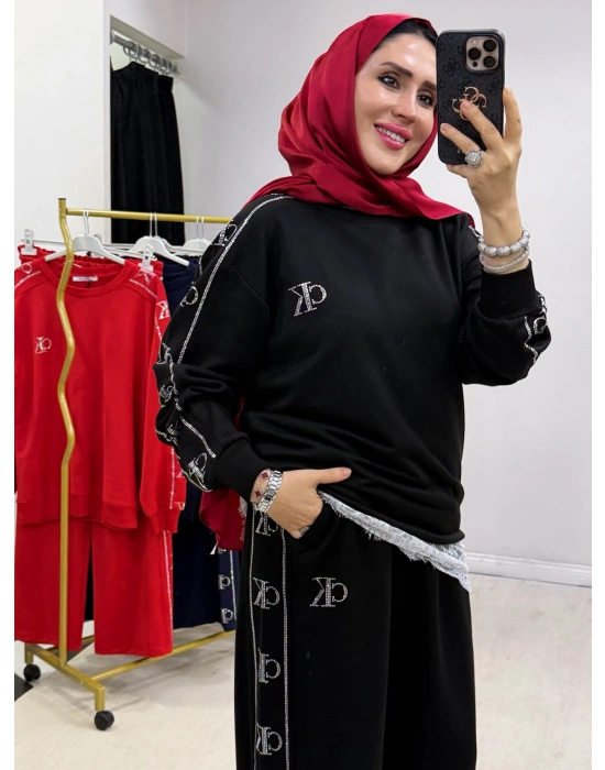 CK Spor Taşlı Takım Siyah