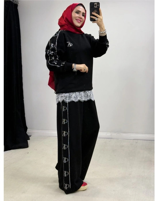 CK Spor Taşlı Takım Siyah