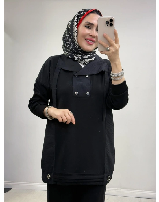 Düğmeli Oysho Takım Siyah