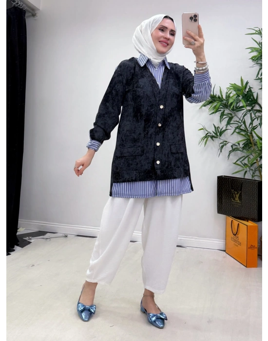 Gömlekli Spor Model Tunik Siyah