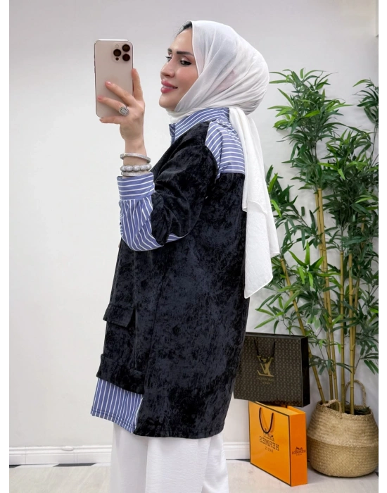 Gömlekli Spor Model Tunik Siyah
