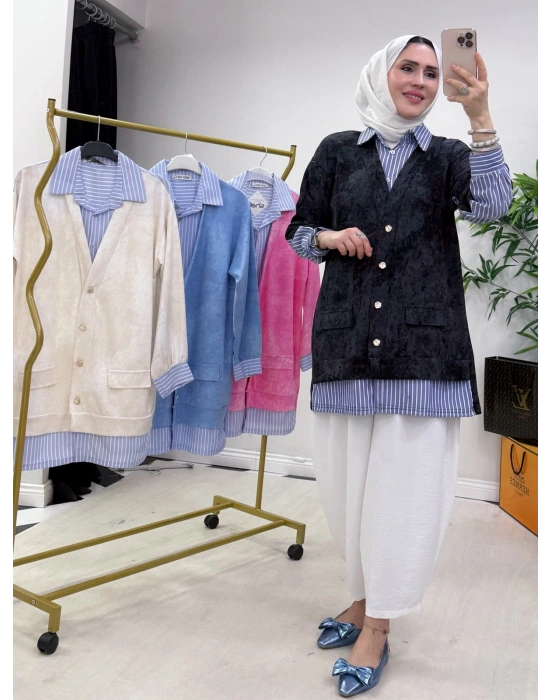Gömlekli Spor Model Tunik Siyah