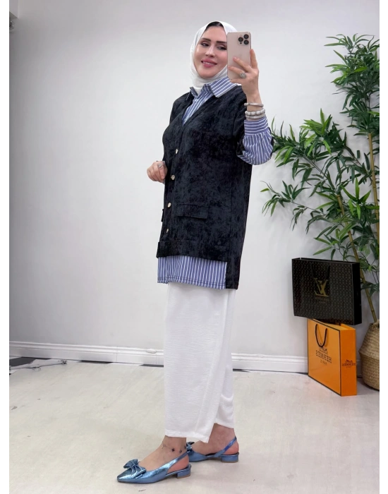 Gömlekli Spor Model Tunik Siyah