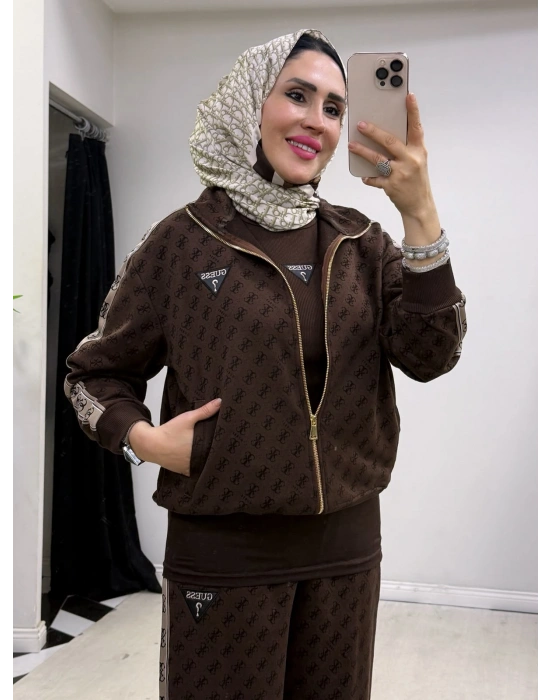 Guess 3 Parça Takım Kahverengi