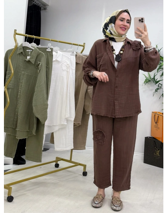 Hatice Biçer Tasarım Takım Kahverengi