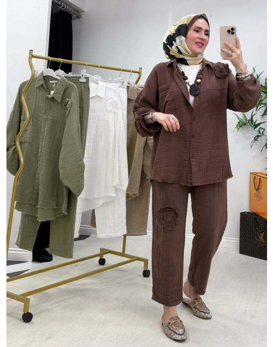 Hatice Biçer Tasarım Takım Kahverengi