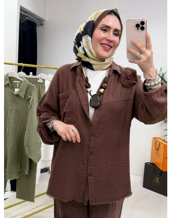 Hatice Biçer Tasarım Takım Kahverengi