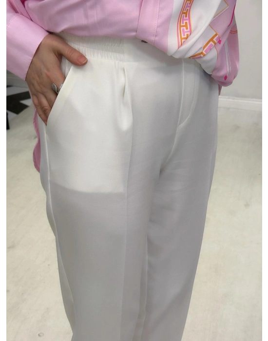 Havuç Model Pantolon Beyaz