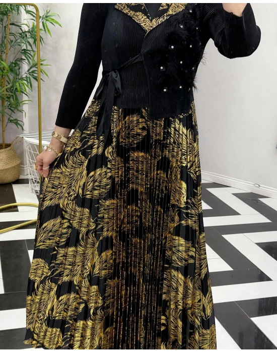 İthal Elbise Zarif Tasarım Siyah