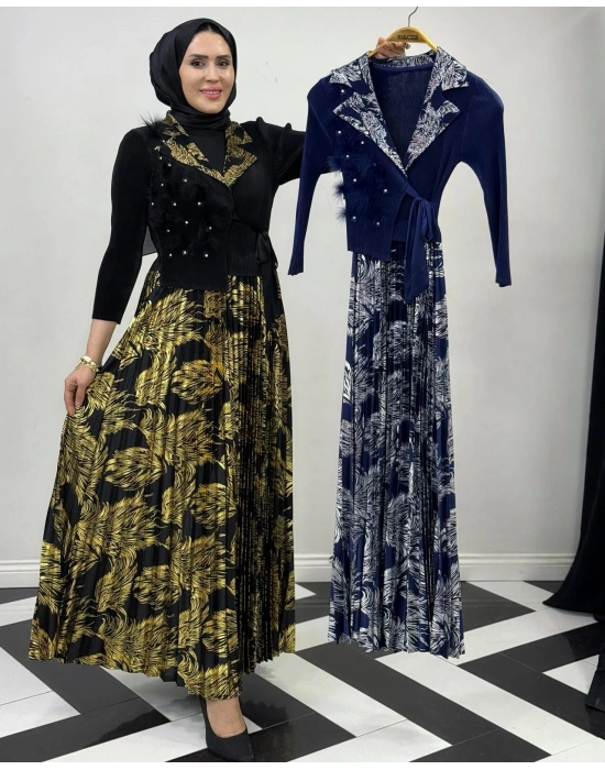 İthal Elbise Zarif Tasarım Siyah