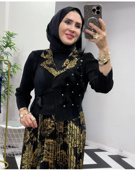 İthal Elbise Zarif Tasarım Siyah