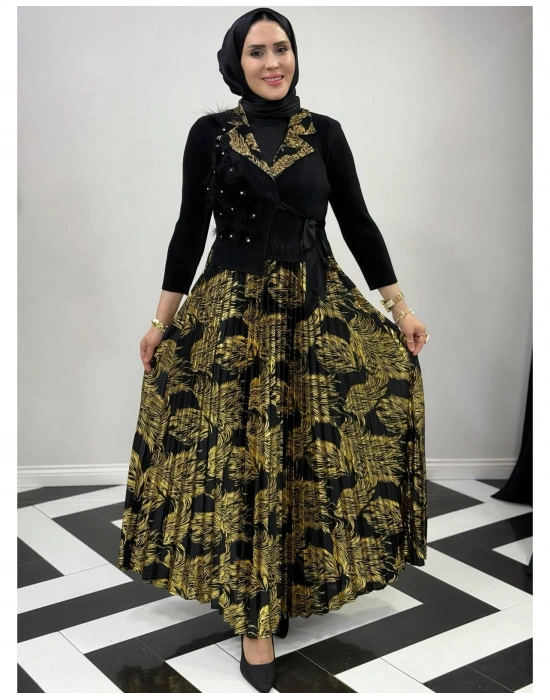 İthal Elbise Zarif Tasarım Siyah
