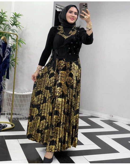 İthal Elbise Zarif Tasarım Siyah