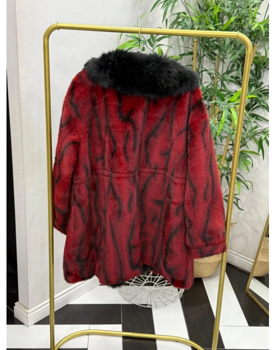 İthal Kürk Bordo Siyah