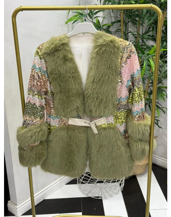 İthal Kürk Çok Renkli