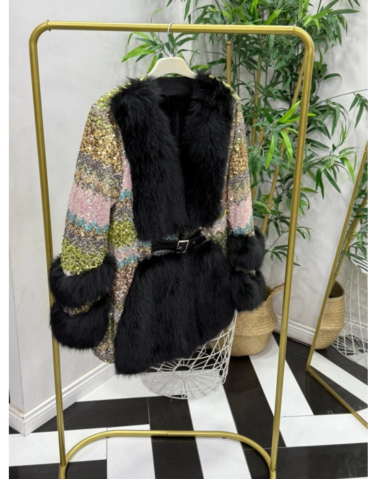 İthal Kürk Çok Renkli