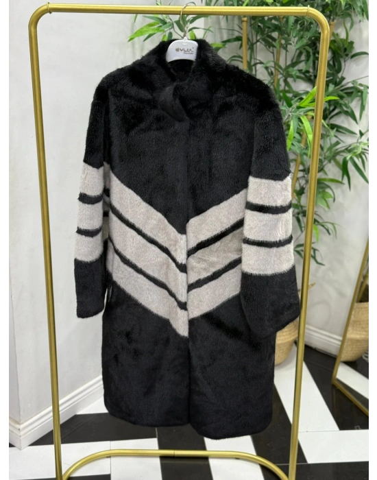 İthal Kürk Siyah Gri Karışımı