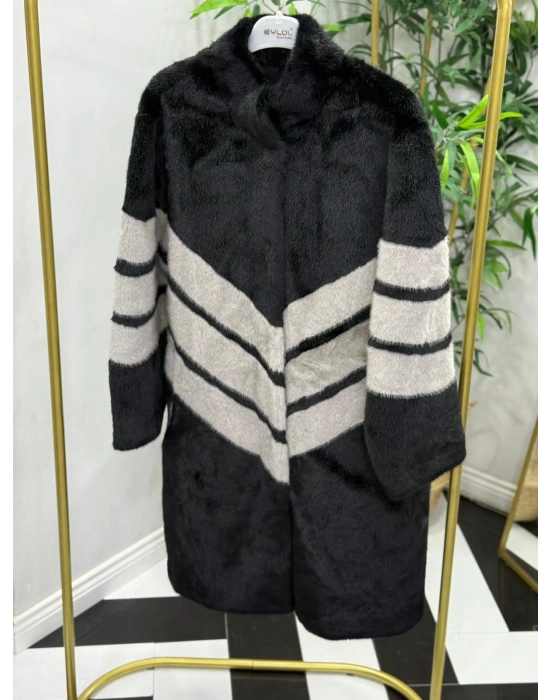 İthal Kürk Siyah Gri Karışımı