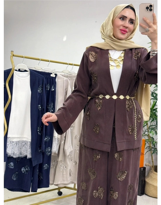 İthal Luxury Takım Kahverengi