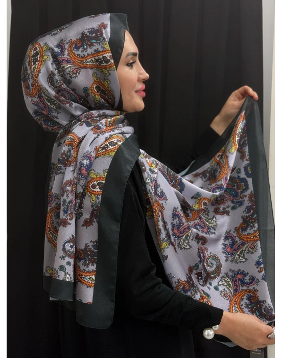 Jakar Şal Gri Siyah