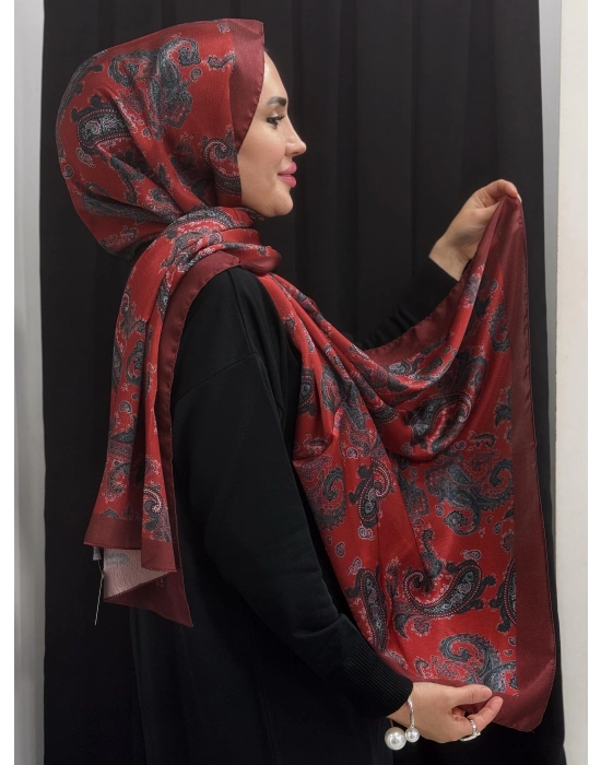 Jakar Şal Bordo Siyah