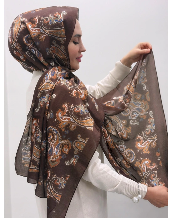 Jakar Şal Kahve Kiremit