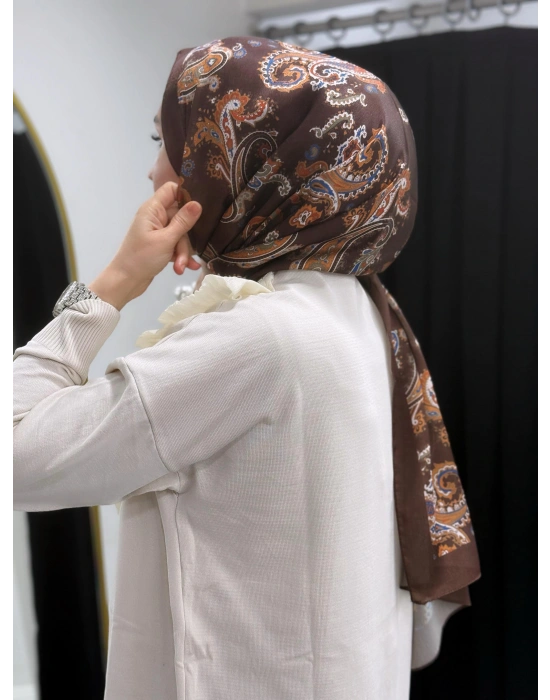 Jakar Şal Kahve Kiremit