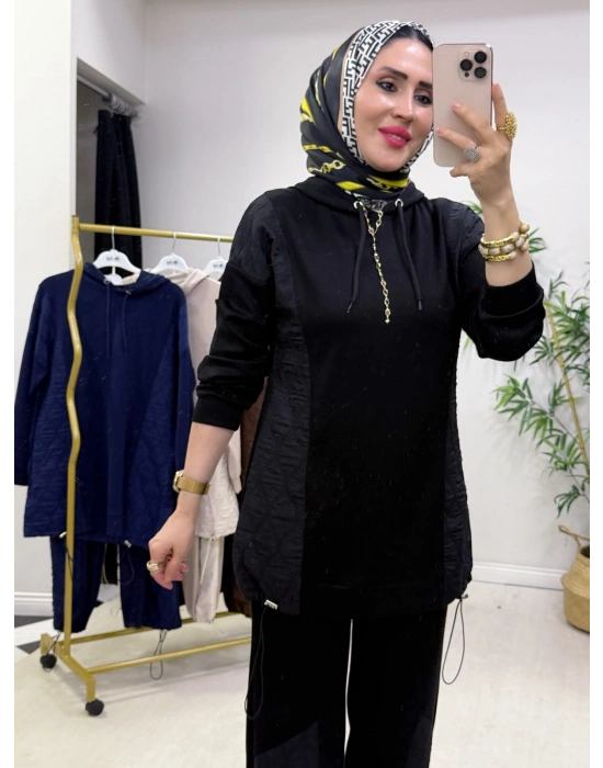 Kapitone Detaylı Oysho Takım Siyah