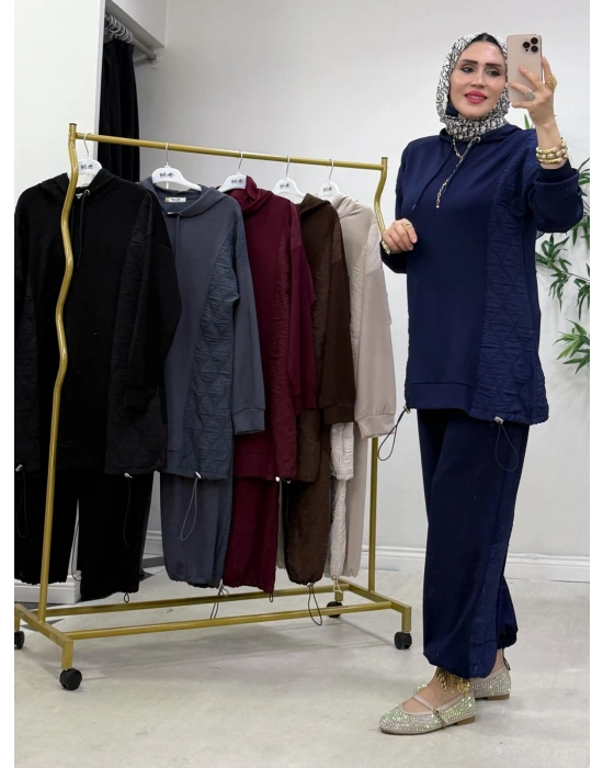 Kapitone Detaylı Oysho Takım Lacivert