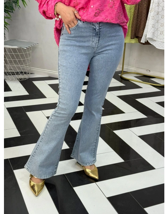 Likralı Esnek Kot Pantolon Rahat Kalıp Mavi Renk