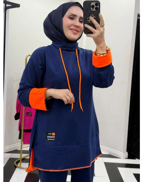 Neon Detaylı Takım Lacivert