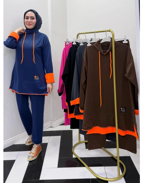 Neon Detaylı Takım Lacivert