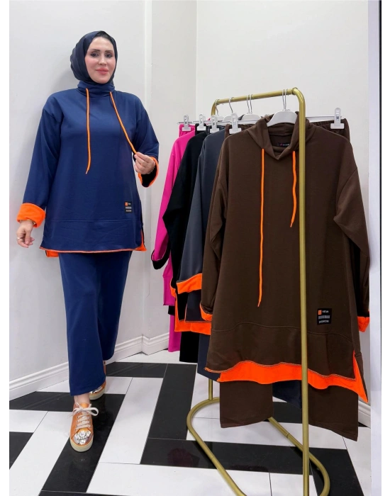 Neon Detaylı Takım Lacivert