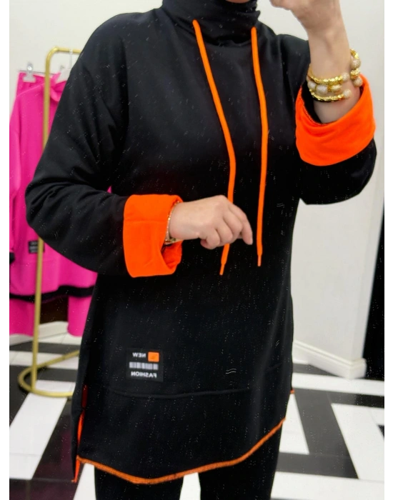 Neon Detaylı Takım Siyah