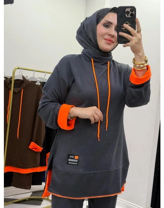 Neon Detaylı Takım Gri